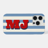Persoonlijk Vet Monogram, Americana Streep iPhone Hoesje (Achterkant horizontaal)