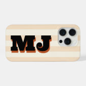 Persoonlijk Vet Monogram, Neutrale Streep iPhone Hoesje (Achterkant horizontaal)