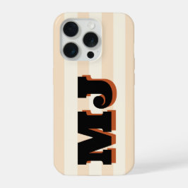 Persoonlijk Vet Monogram, Neutrale Streep iPhone 15 Pro Case