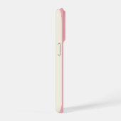 Persoonlijk Vette Monogram, Roze Streep iPhone Hoesje (Rechterkant)