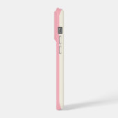 Persoonlijk Vette Monogram, Roze Streep iPhone Hoesje (Linkerkant)