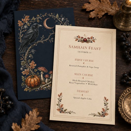 Persoonlijk Victoraans Samhain Raven dinermenu