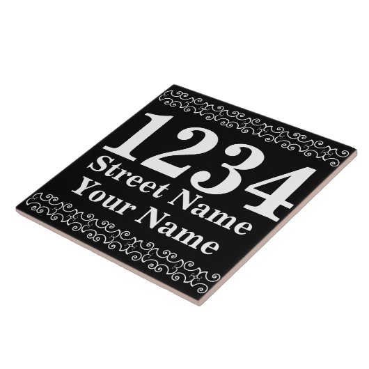 Persoonlijk Victoriaans Adres Tile Tegeltje (Zijkant)