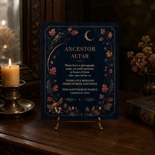 Persoonlijk Victoriaans Samhain Voorouderaltaar Bo Poster