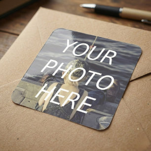 Persoonlijk vierkant foto-stickerblad vierkante sticker