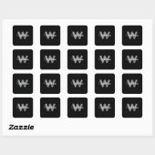 Persoonlijk  vierkante sticker (Vel)
