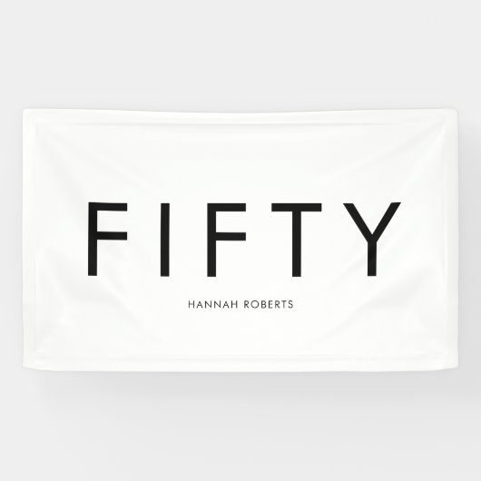 Persoonlijk vijftig vet 50e verjaardagsfeest spandoek (Horizontaal)