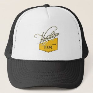 Persoonlijk vintage 1974 retro verjaardagscadeau trucker pet