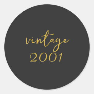 Persoonlijk Vintage 2001 T-shirt Ronde Sticker