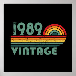 Persoonlijk vintage 35e verjaardagsfeest poster
