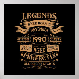 Persoonlijk vintage 35e verjaardagsfeest poster