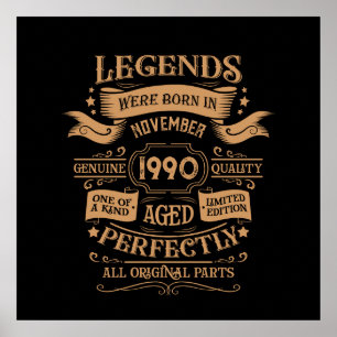 Persoonlijk vintage 35e verjaardagsfeest poster