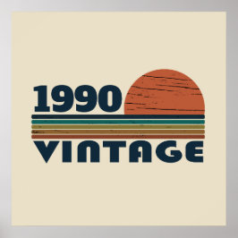 Persoonlijk vintage 35e verjaardagsfeest poster