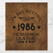 Persoonlijk vintage 35e verjaardagsfeest wijn etiket (Enkel label)