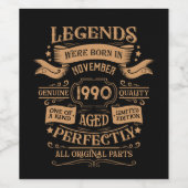 Persoonlijk vintage 35e verjaardagsfeest wijn etiket (Enkel label)