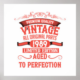 Persoonlijk vintage 35e verjaardagsfeestje poster
