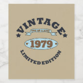Persoonlijk vintage 45e verjaardagsfeest wijn etiket (Enkel label)