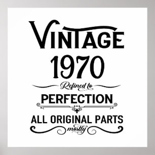 Persoonlijk vintage 55e verjaardagsfeest poster