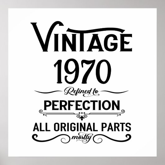 Persoonlijk vintage 55e verjaardagsfeest poster (Voorkant)