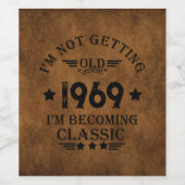 Persoonlijk vintage 55e verjaardagsfeest wijn etiket (Enkel label)