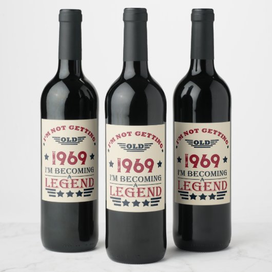 Persoonlijk vintage 55e verjaardagsfeest wijn etiket (Flessen)