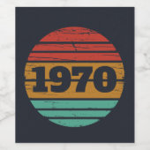 Persoonlijk vintage 55e verjaardagsfeest wijn etiket (Enkel label)