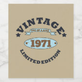 Persoonlijk vintage 55e verjaardagsfeest wijn etiket (Enkel label)