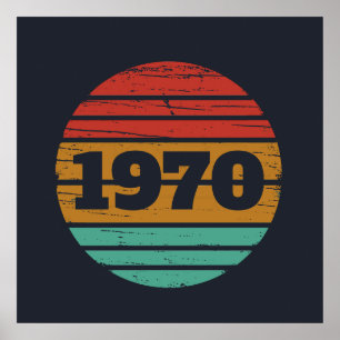 Persoonlijk vintage 55e verjaardagsfeestje poster