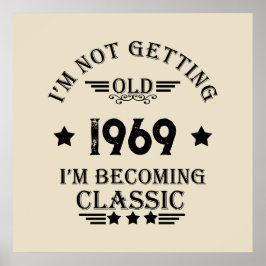 Persoonlijk vintage 55e verjaardagsfeestje poster