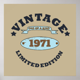 Persoonlijk vintage 55e verjaardagsfeestje poster