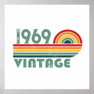 Persoonlijk vintage 55ste verjaardagsfeest poster