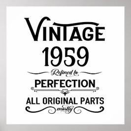 Persoonlijk vintage 65e verjaardagsfeest poster