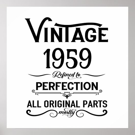 Persoonlijk vintage 65e verjaardagsfeest poster (Voorkant)