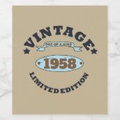 Persoonlijk vintage 65e verjaardagsfeest wijn etiket (Enkel label)