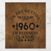 Persoonlijk vintage 65e verjaardagsfeest wijn etiket (Enkel label)