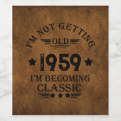 Persoonlijk vintage 65e verjaardagsfeest wijn etiket (Enkel label)