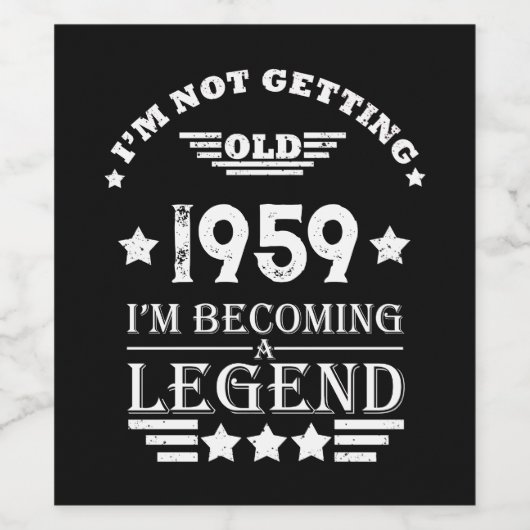 Persoonlijk vintage 65e verjaardagsfeestje wijn etiket (Enkel label)