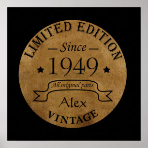 Persoonlijk vintage 75e verjaardagsfeest poster