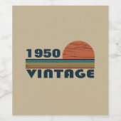 Persoonlijk vintage 75e verjaardagsfeest wijn etiket (Enkel label)