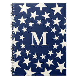 Persoonlijk Vintage Americana Stars Monogram Notitieboek