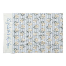 Persoonlijk vintage blauw wit gestreept bloemmotie