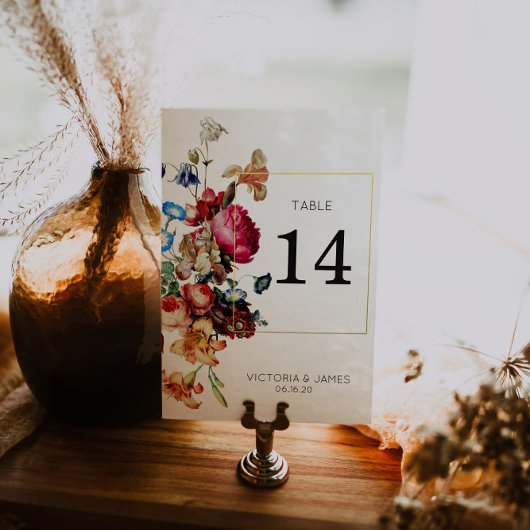 Persoonlijk Vintage Bloem Motief Tafelnummer