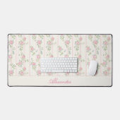 Persoonlijk vintage bloemenmonogram bureaumat (Keyboard & Muis)