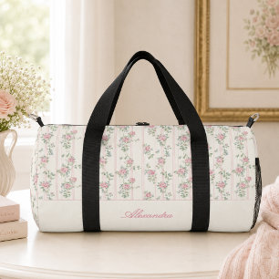 Persoonlijk vintage bloemenmonogram plunjezak