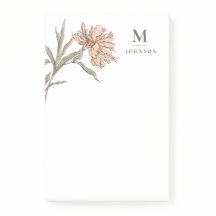 Persoonlijk Vintage Bloemmotief Botanisch Monogram