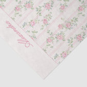 Persoonlijk vintage bloemmotief roos monogram tissuepapier (Detail)