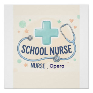 Persoonlijk vintage bord voor schoolverpleegster perfect poster