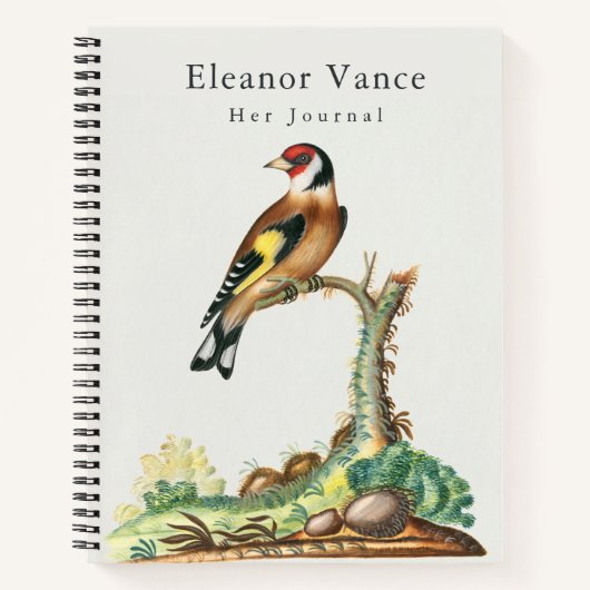 Persoonlijk vintage botanisch vogel dubbelzijdig notitieboek (Voorkant)