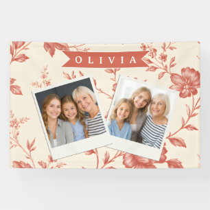 Persoonlijk vintage fijn bloemmotief toile ontwerp spandoek