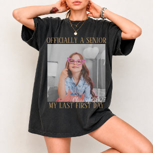 Persoonlijk vintage foto en jaar senior shirt